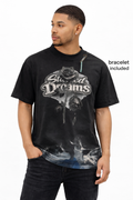 Stitched Dreams Black Rose Streetwear T-Shirt