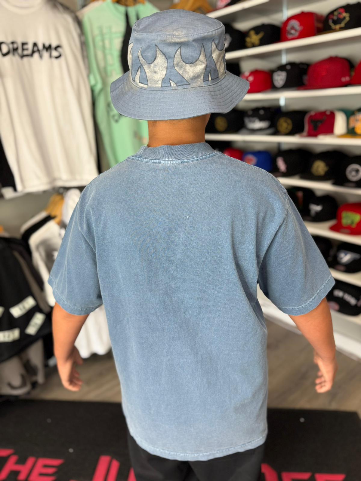 Acid Washed Blue Fashion T Shirt - Stitched Dreams
