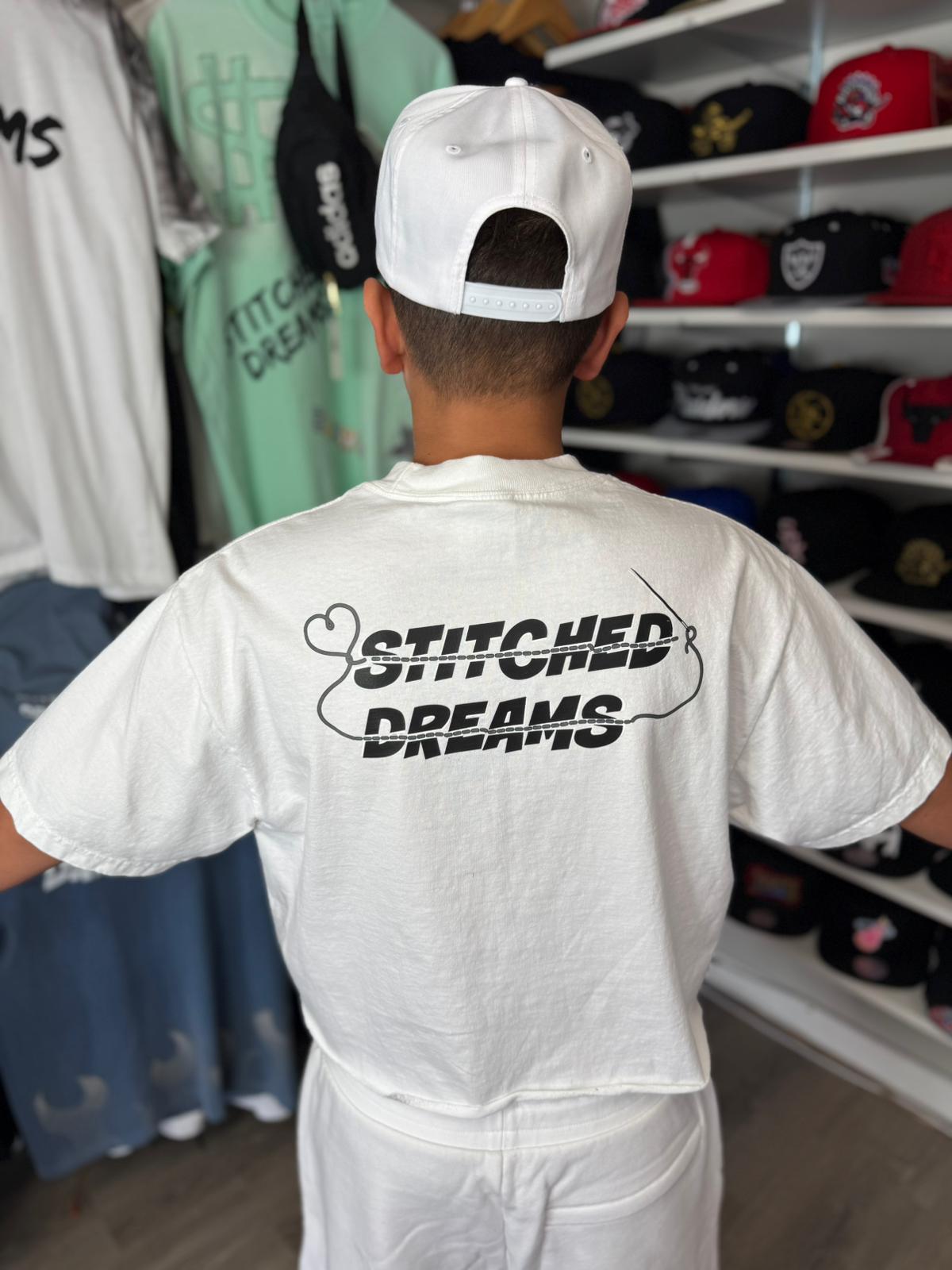 White Stars Spraypaint Fashion Men's Crop Top - Stitched Dreams