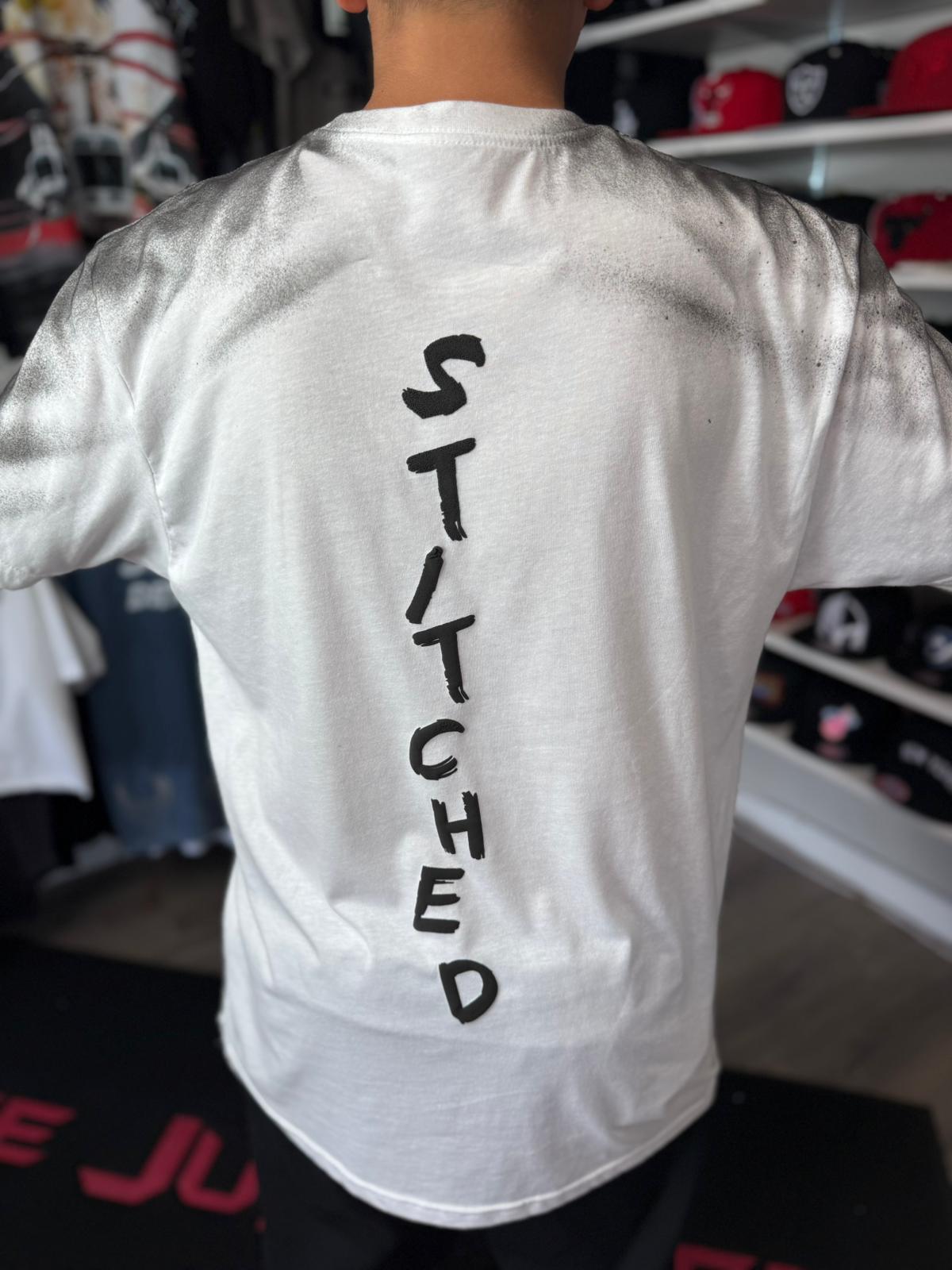 White and Black Spray Paint Fashion Shirt - Stitched Dreams