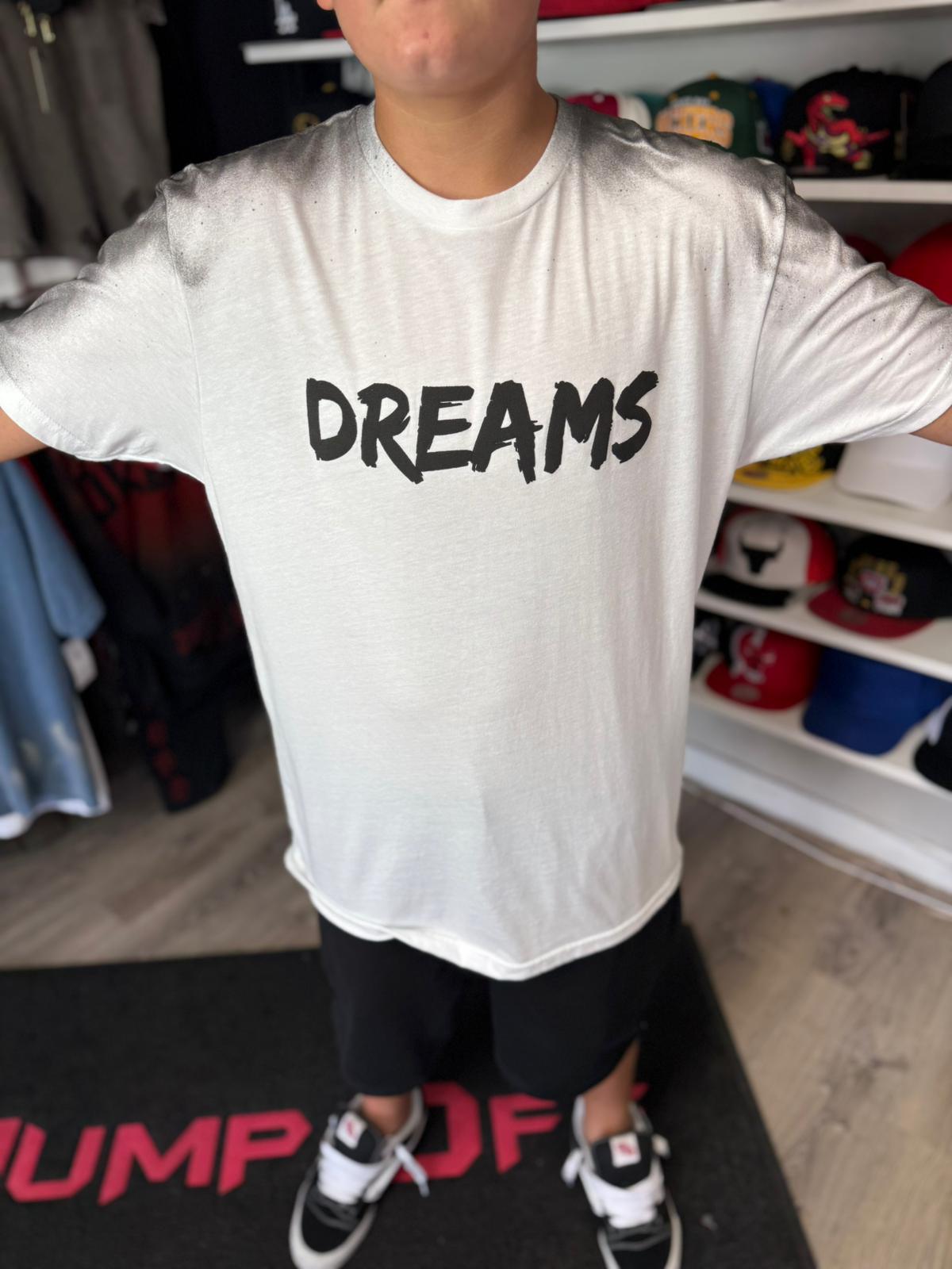 White and Black Spray Paint Fashion Shirt - Stitched Dreams